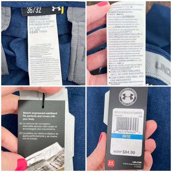 Under Amour Match Play Vented Golf Pant Loose Straight Size 36x32 (34x31) Blue - Picture 9 of 15